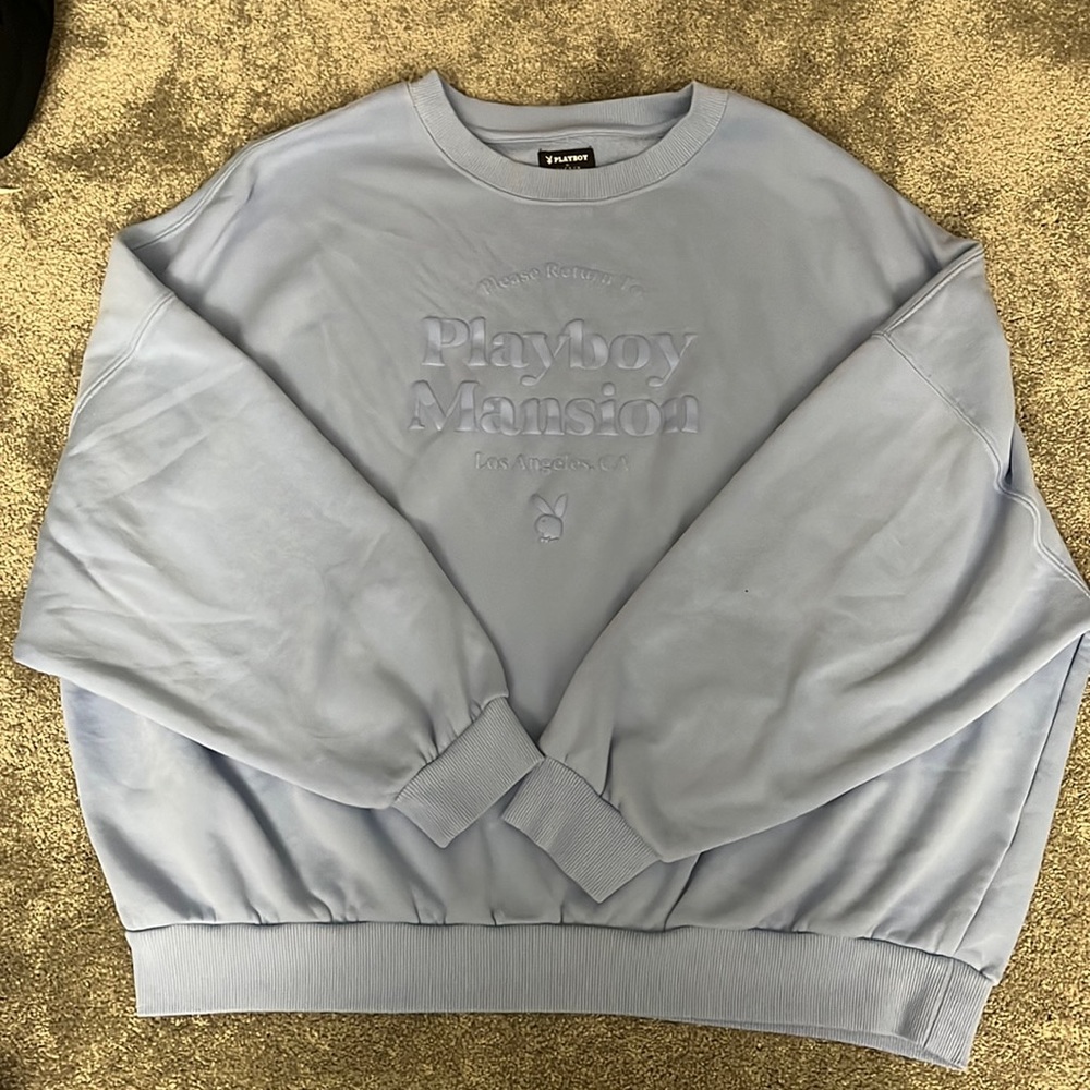 Blue Playboy Hoodie Size: Medium